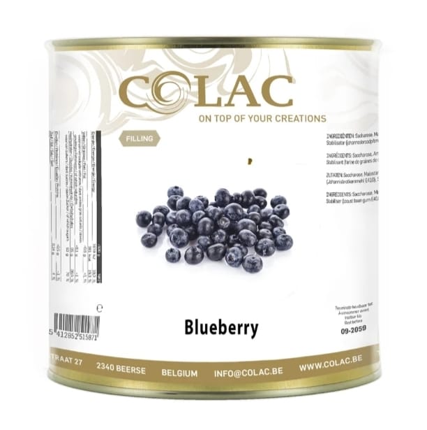 Blue Berry fruits filling 70% 2.7 kg Made in Belgium
