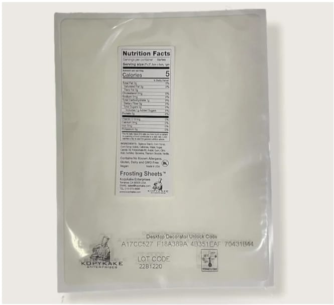 Kopykake Frosting Sheets A4 Edible Printer Paper - 24 Sheets