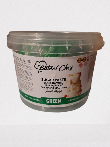 Batool Chef Sugar Paste (Fondant/Gumpaste) (1 KG) By Bakers Spot (Green)