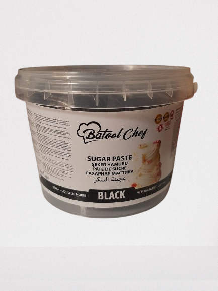 Batool Chef Sugar Paste (Fondant/Gumpaste) (1 KG) By Bakers Spot (Black)