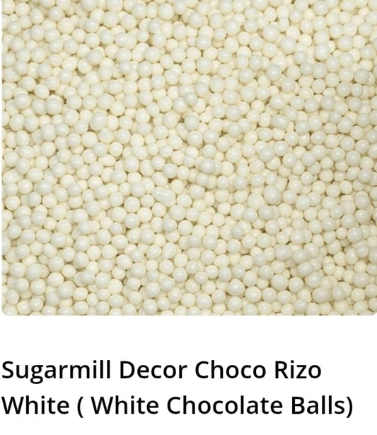 Sugarmill Decor Choco Rizo White (White Chocolate Balls)