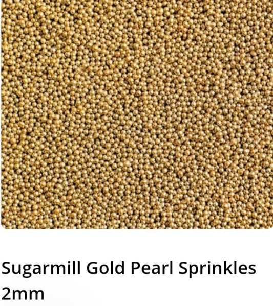Sugarmill Gold Pearl Sprinkles 2mm