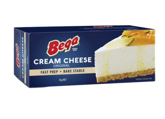 Bega Original Cream Cheese Block - 2kg - Fast Prep & Bake Stable