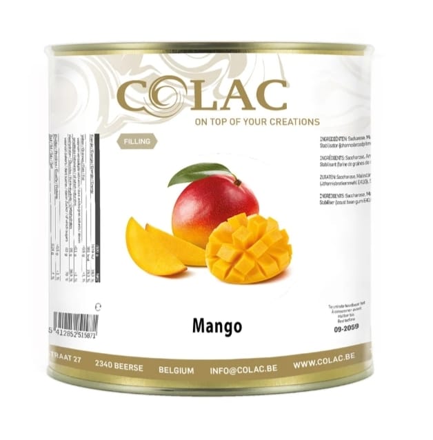 Mango fruits filling 70% 2.7 kg Made in Belgium
