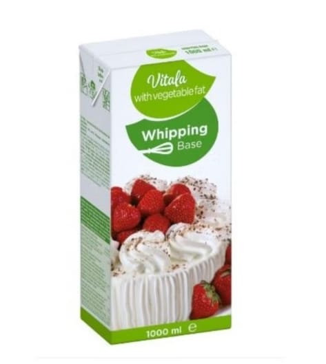 Vitala Whipping Base with Vegetable Fat (1 Liter) - Ideal for Vegetarian Desserts