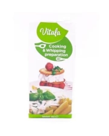 Vitala Whipping Base with Vegetable Fat (1 Liter) - Ideal for Vegetarian Desserts
