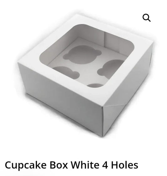 Cupcake Box White 4 Holes