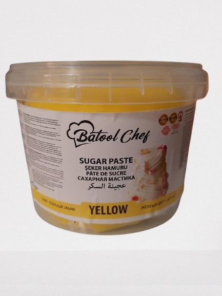 Batool Chef Sugar Paste (Fondant/Gumpaste) (1 KG) By Bakers Spot (Yellow)
